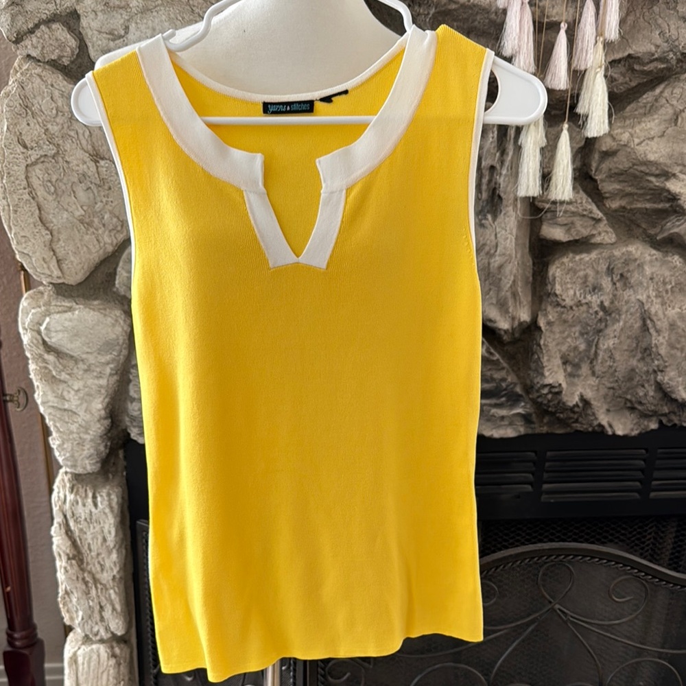 Vibrant Yellow Sleeveless Knit Tank Top